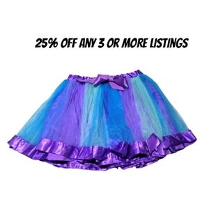 Tutu Size Small Puffy Mini Skirt Satin Trim  Costume Fashion Fun A-line Mesh